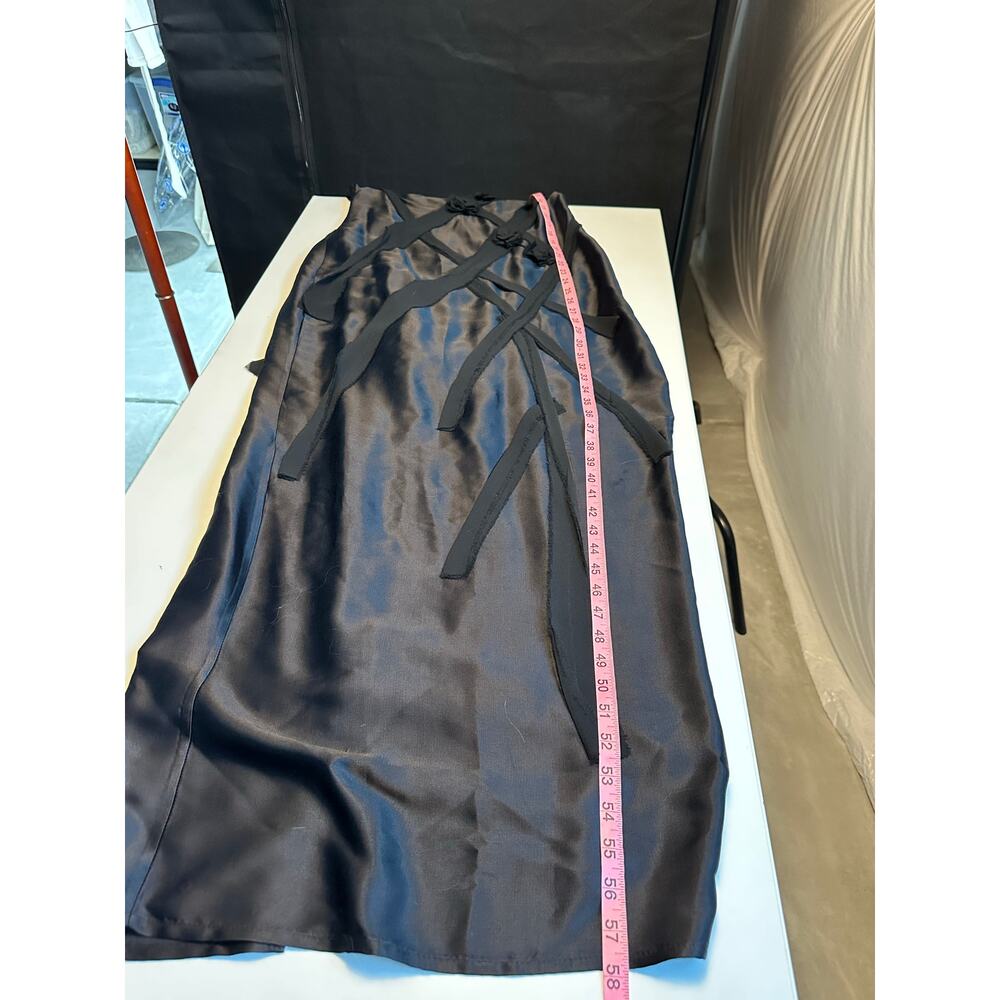 Zara Satin Midi Slip Dress Size M Black Rushed Fairy Goth Witchy Whimsygoth - Picture 15 of 16